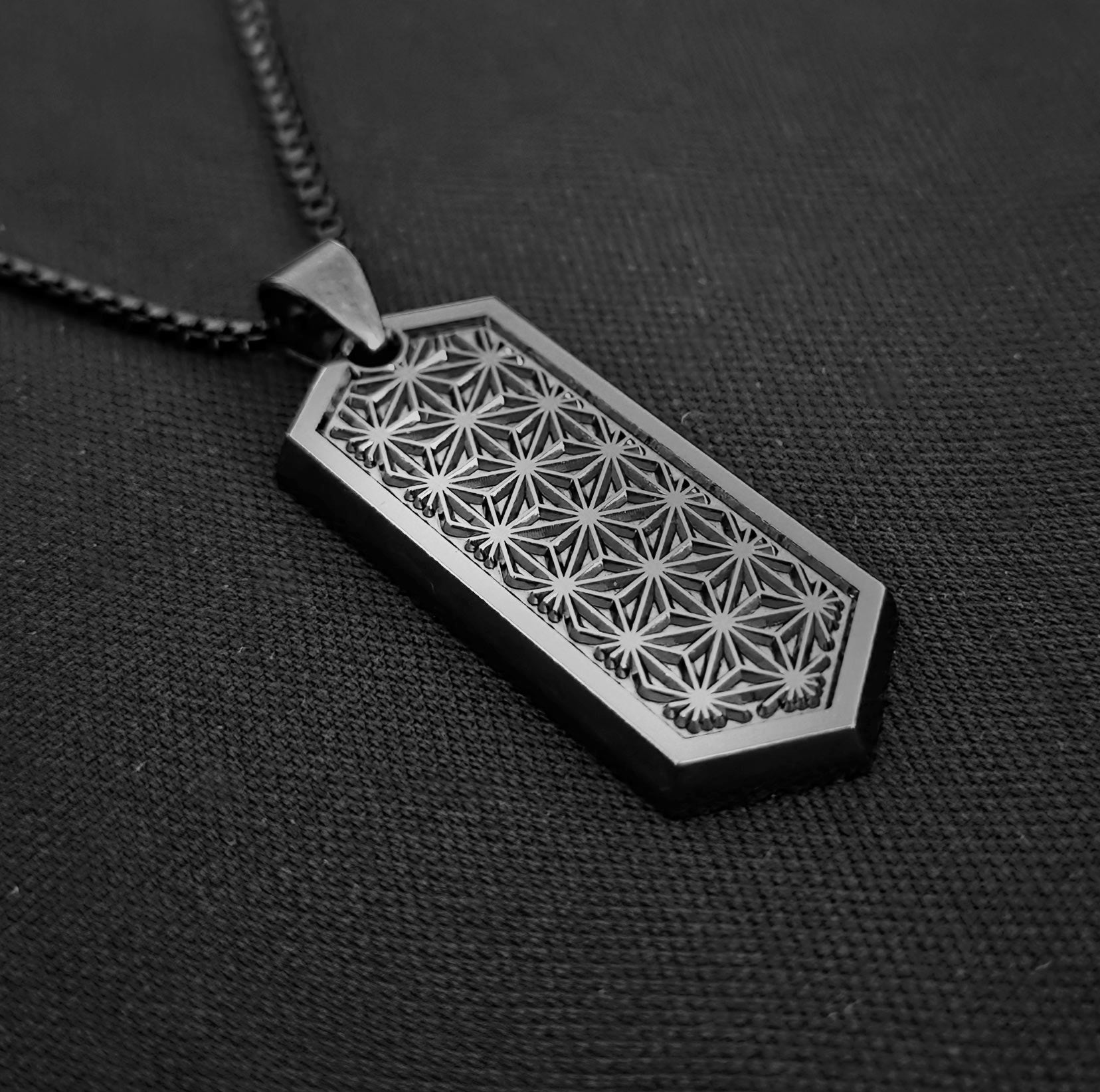 Asanoha Gunmetal Pendant by Threyda