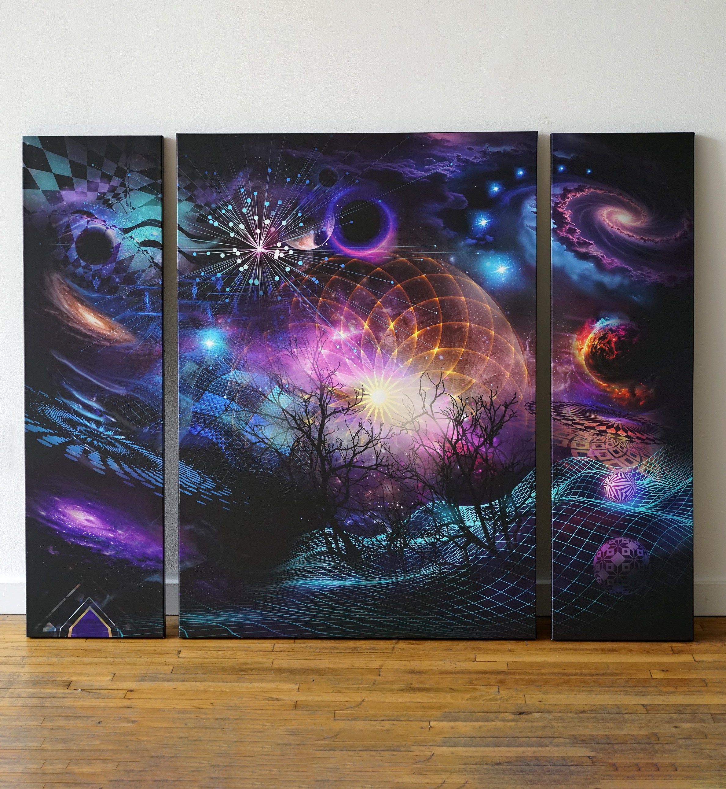Ascension - Triptych Stretched Canvas Print by Peter Westermann