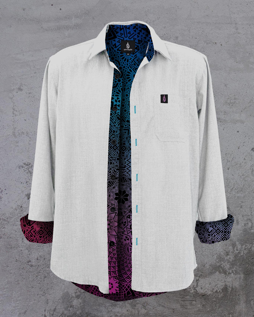 Oil Spill Lined Button Down Shirt by Threyda - Presale Ships Nov