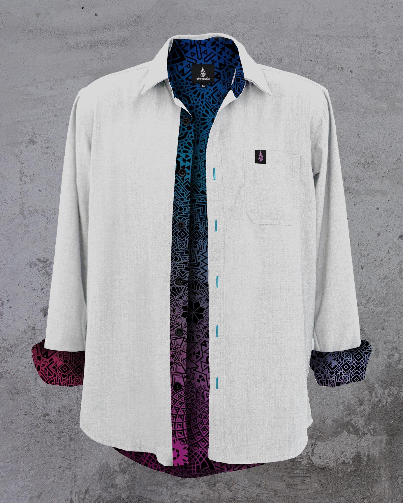 Oil Spill Lined Button Down Shirt by Threyda - Presale Ships Nov