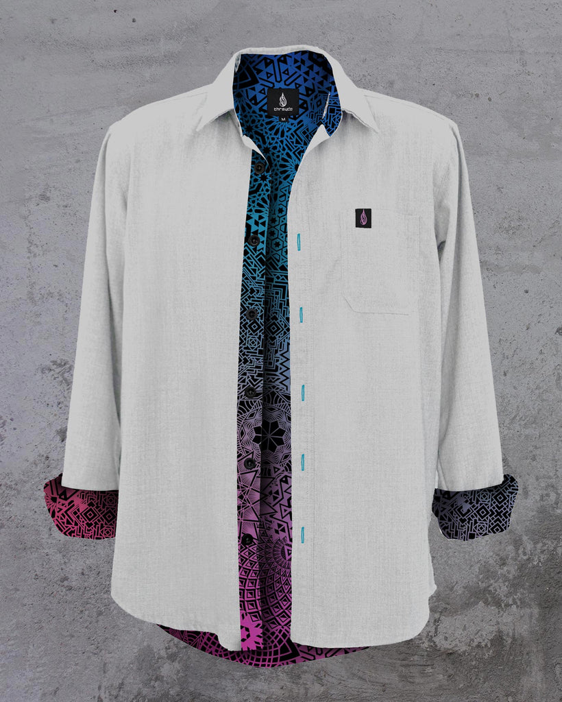 Oil Spill Lined Button Down Shirt by Threyda - Presale Ships Nov