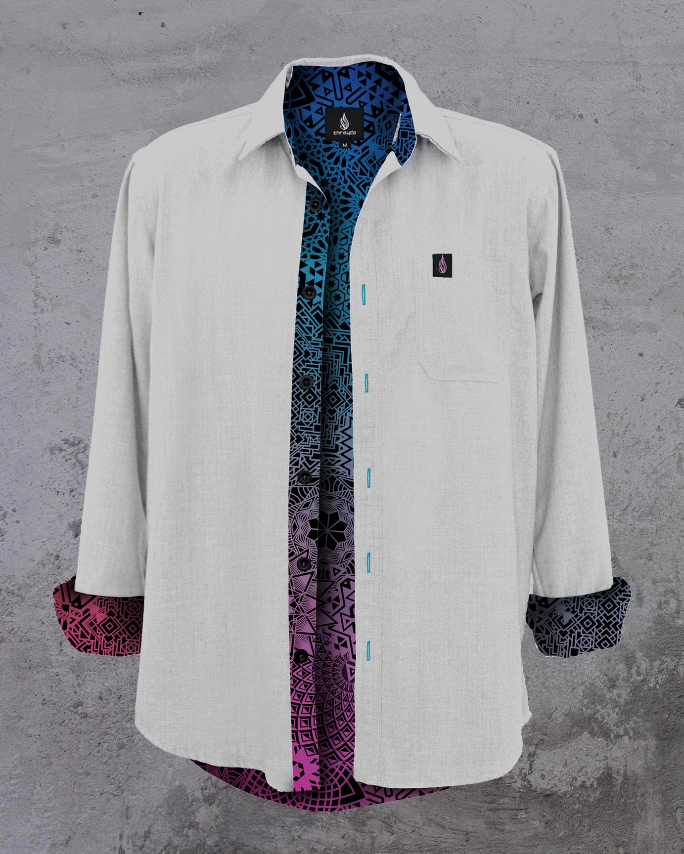 Oil Spill Lined Button Down Shirt by Threyda - Presale Ships Nov