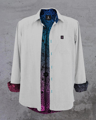 Oil Spill Lined Button Down Shirt by Threyda - Presale Ships Nov