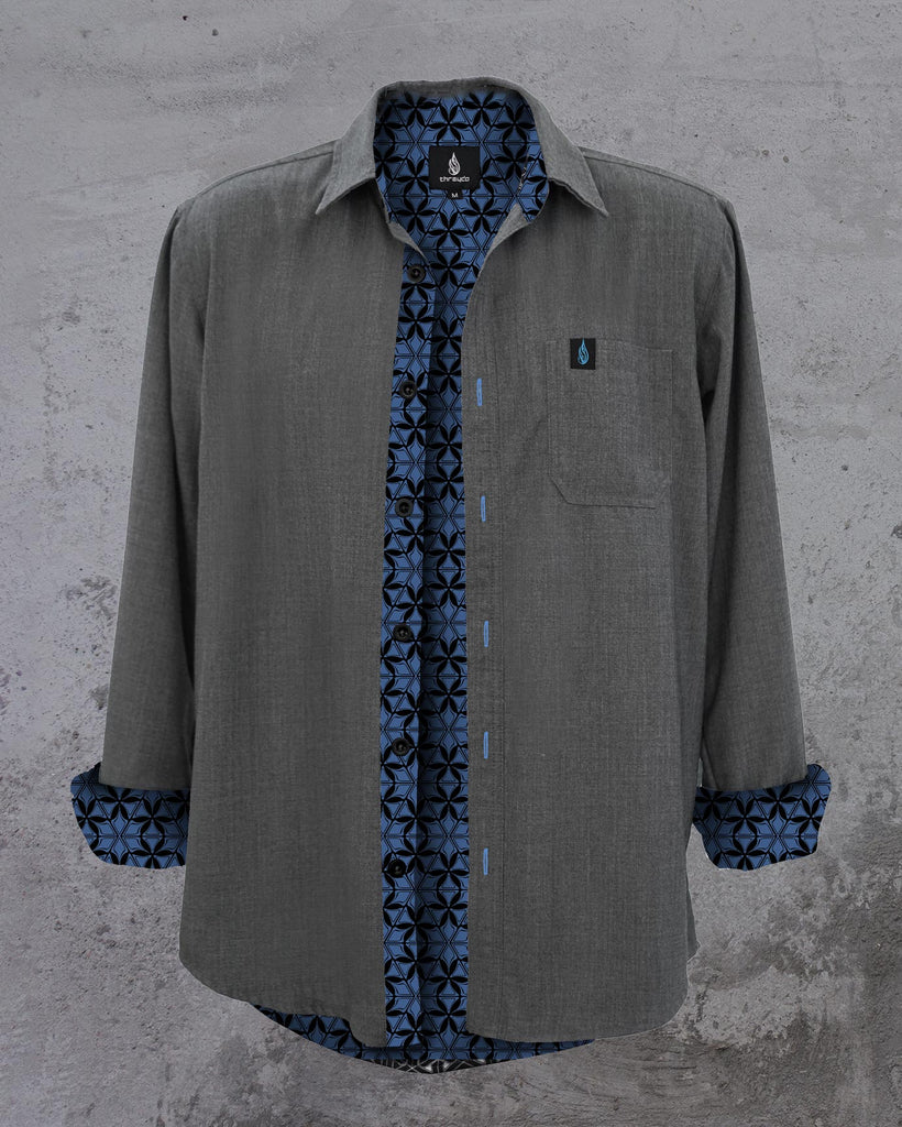 Sapphire Lined Button Down Shirt by Threyda - Presale Ships Nov