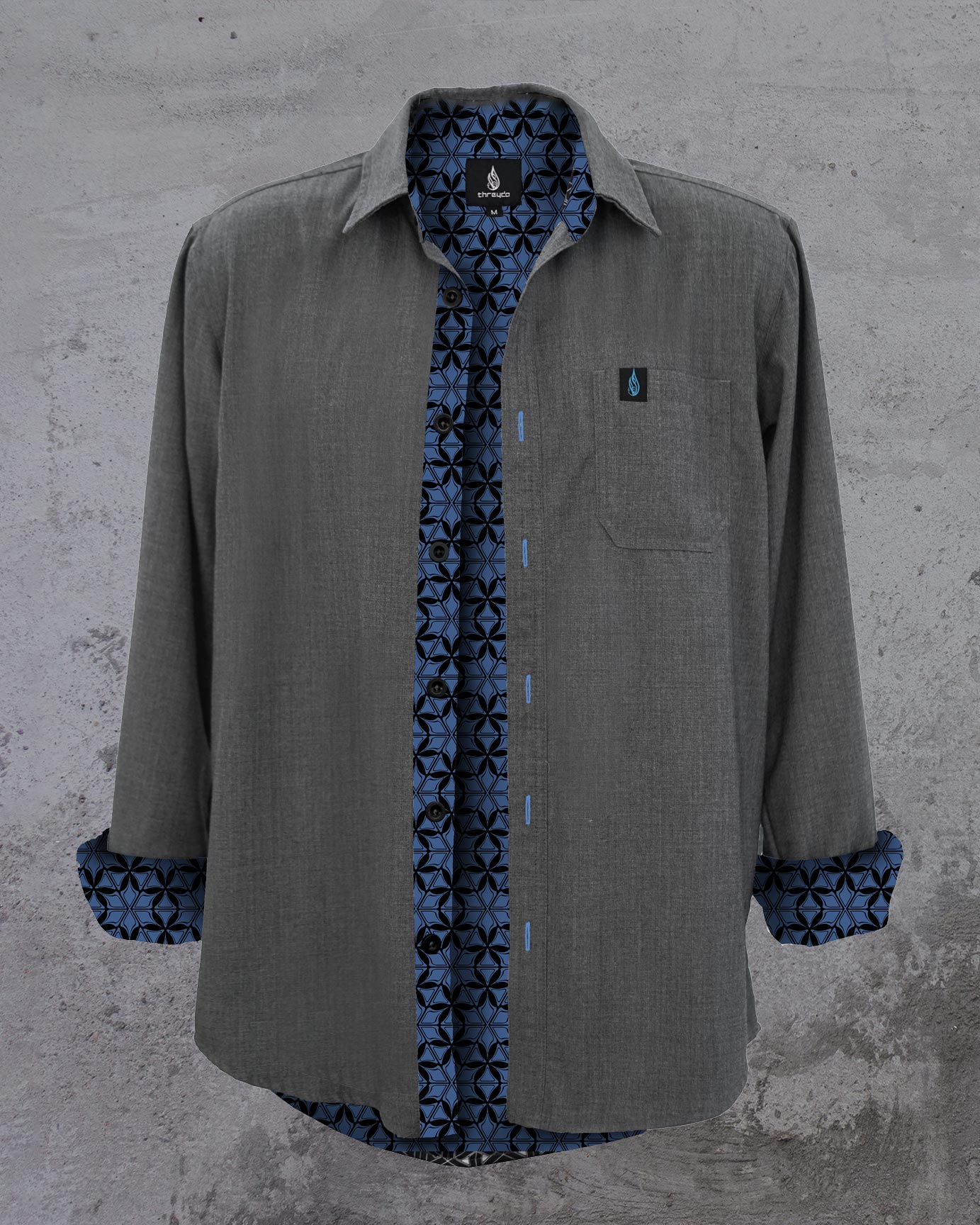 Sapphire Lined Button Down Shirt by Threyda - Presale Ships Nov