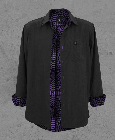 Portal Button Lined Down Shirt by Threyda