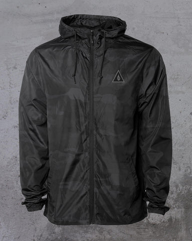 Black Camo Lightweight Windbreaker by Threyda