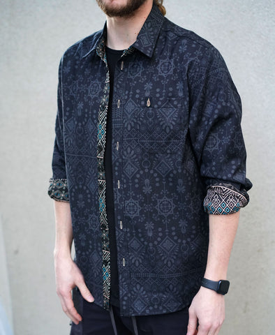 Summit Lined Button Down Shirt by Threyda