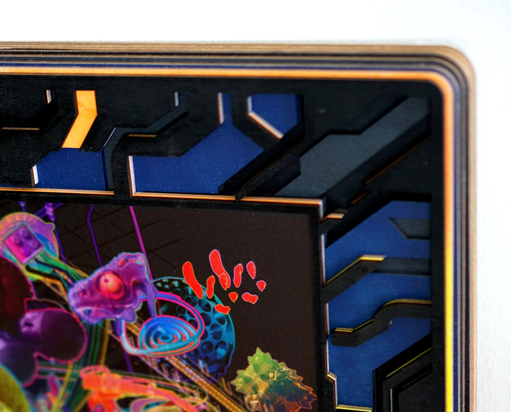 Forward Escape Dark Mode Lasercut Frame by Android Jones