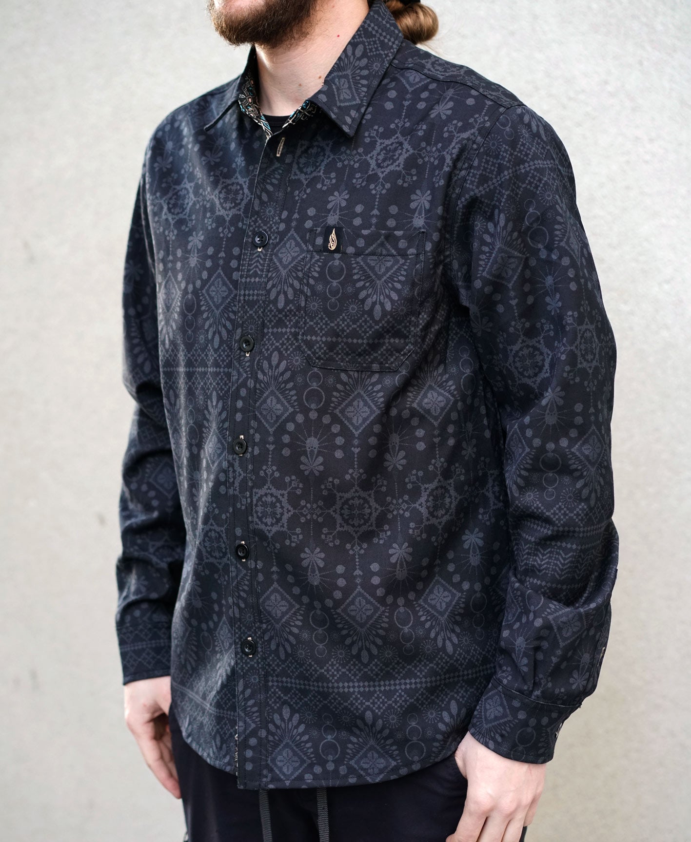 Summit Lined Button Down Shirt by Threyda