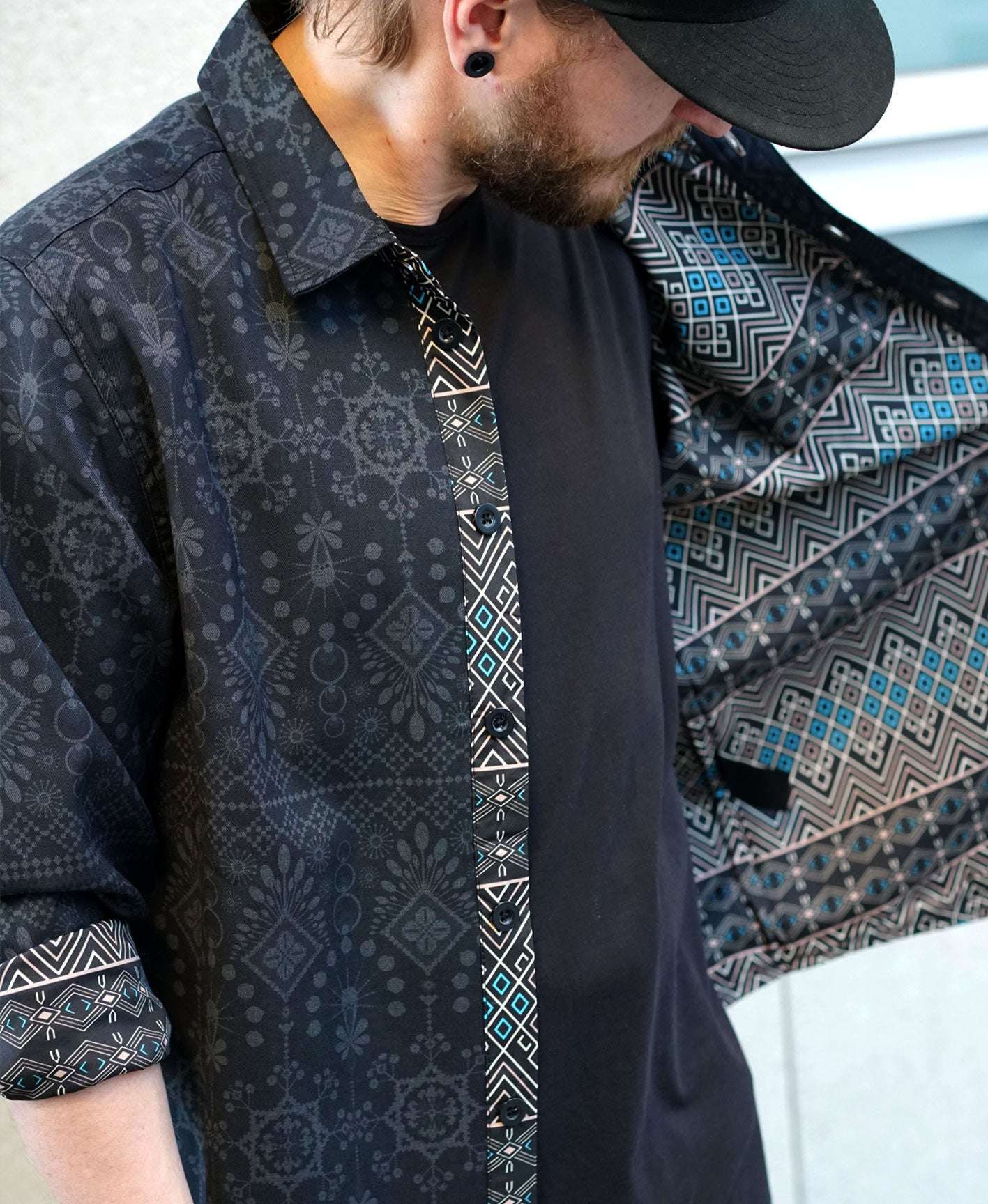 Summit Lined Button Down Shirt by Threyda