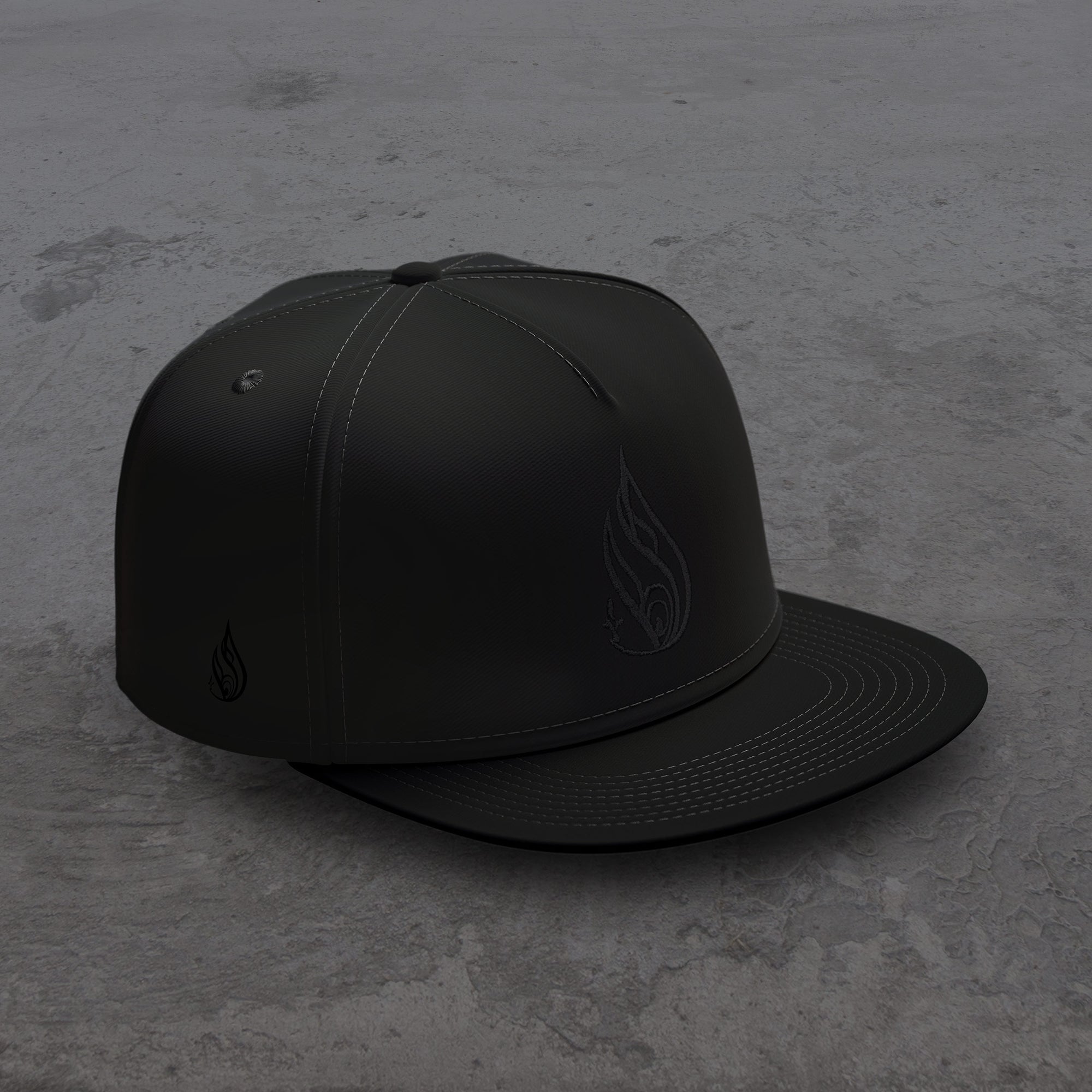 Black Insignia Snapback Hat by Threyda