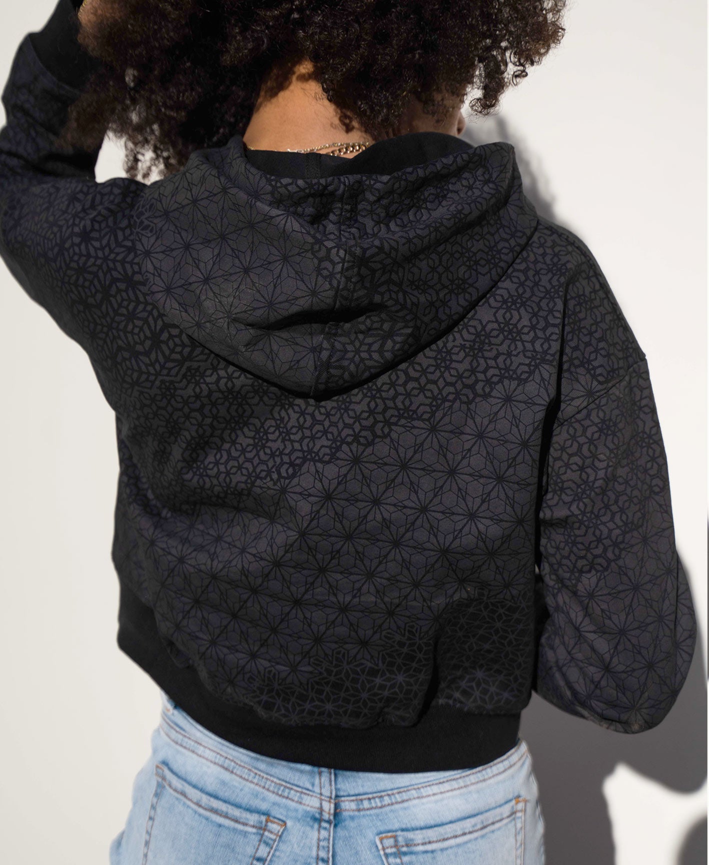 Black Diamond Women's Crop Hoodie by Threyda