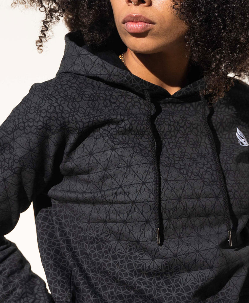 Black Diamond Women's Crop Hoodie by Threyda