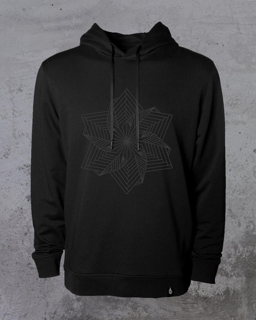 Black Star French Terry Pullover Hoodie by Threyda