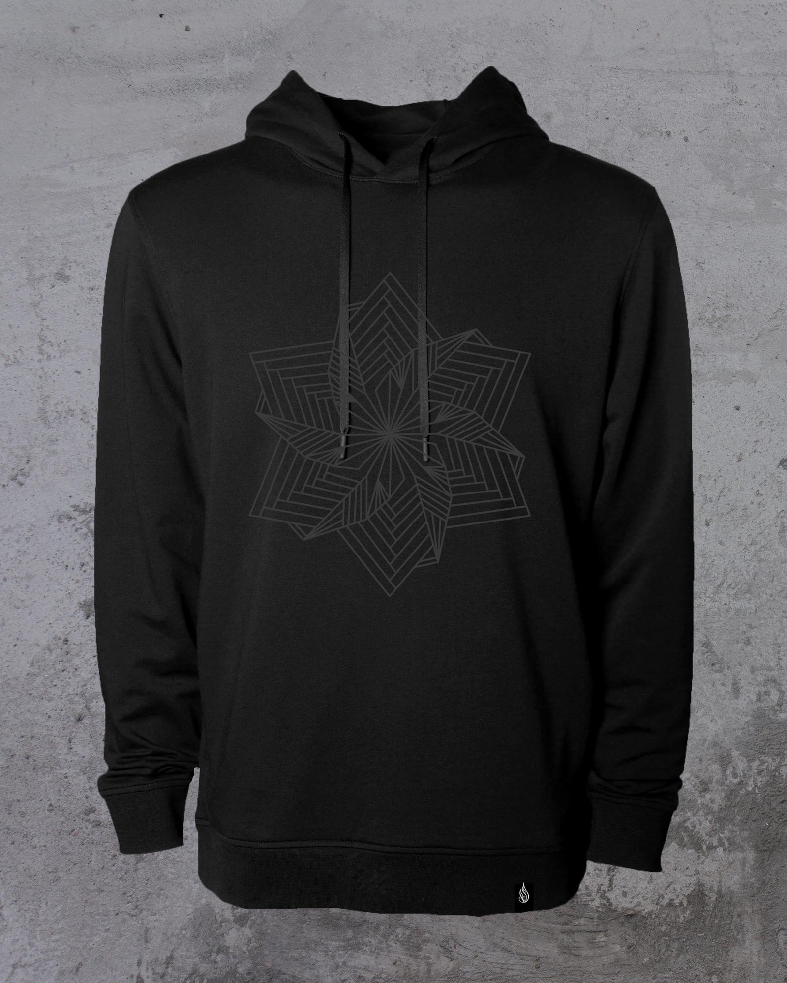 Black Star French Terry Pullover Hoodie by Threyda