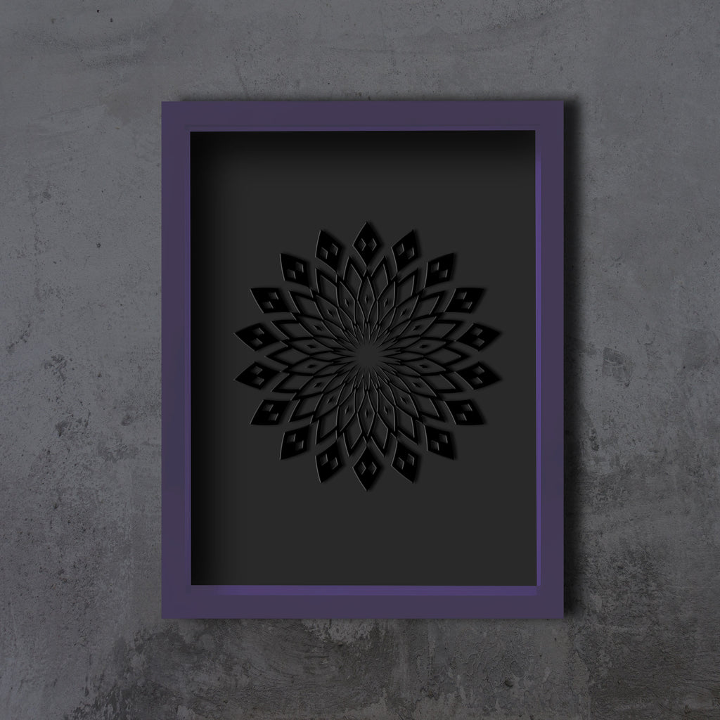 Bloom Framed Embossed Print by Threyda - Black Edition