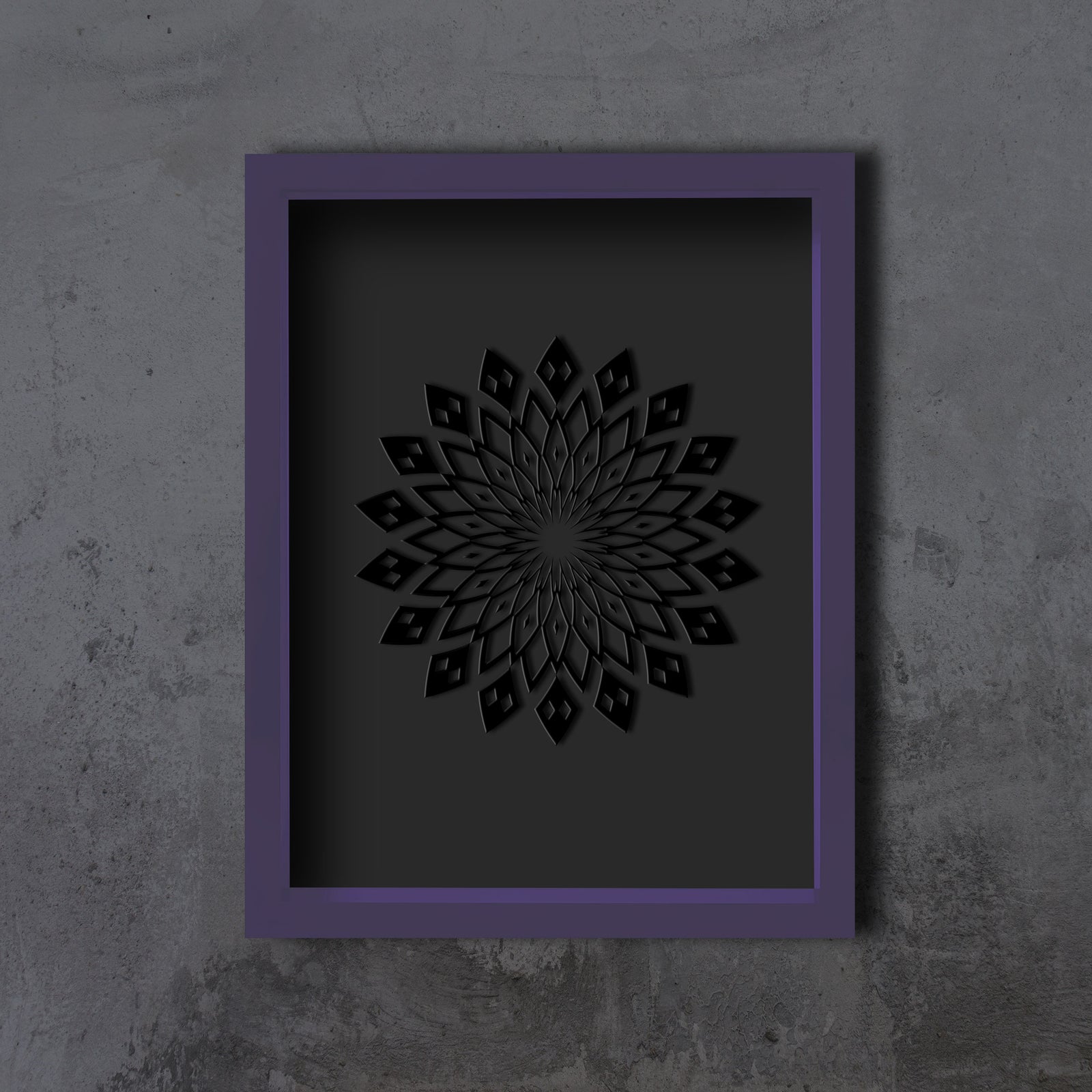 Bloom Framed Embossed Print by Threyda - Black Edition