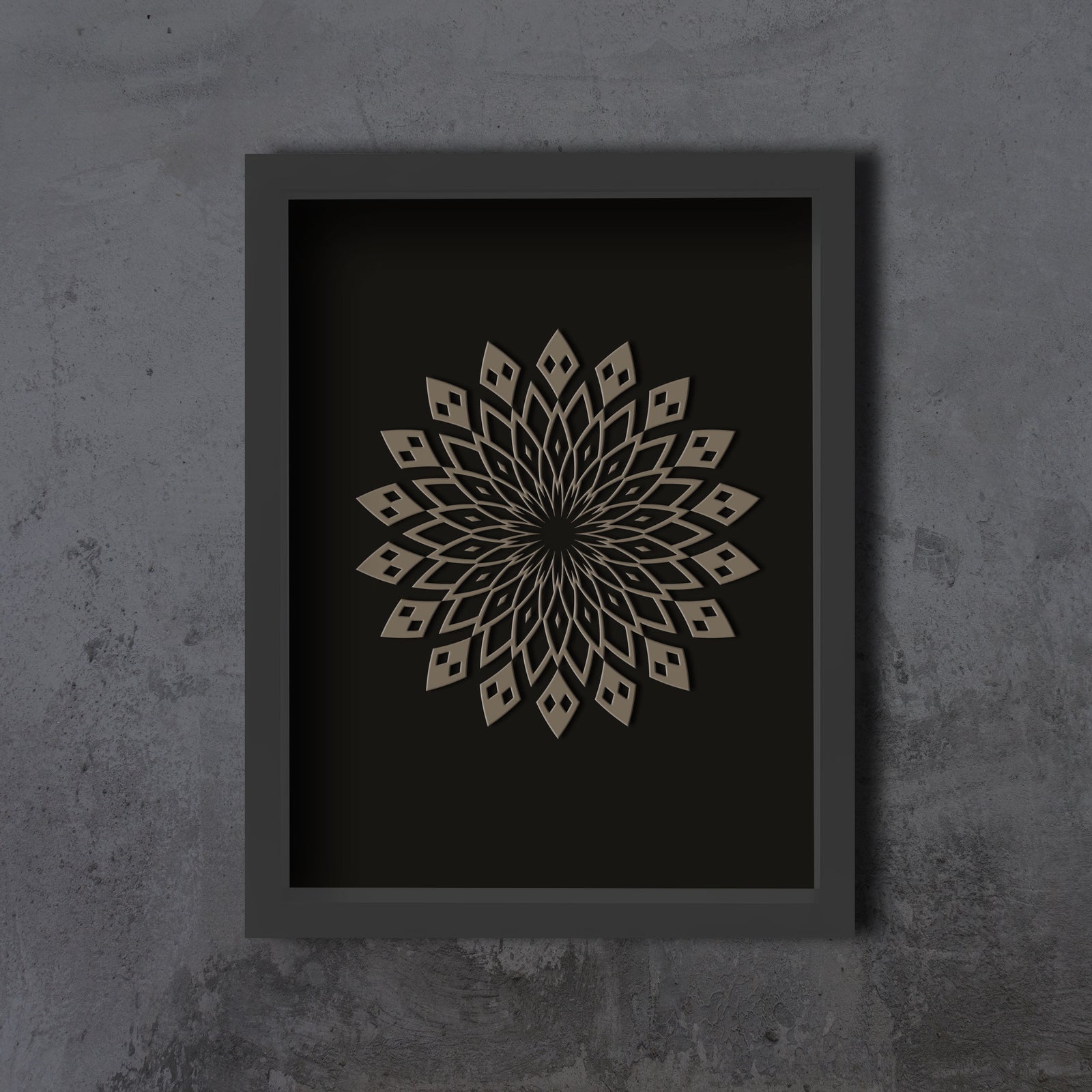 Bloom Framed Embossed Print by Threyda - Muted Gold Edition