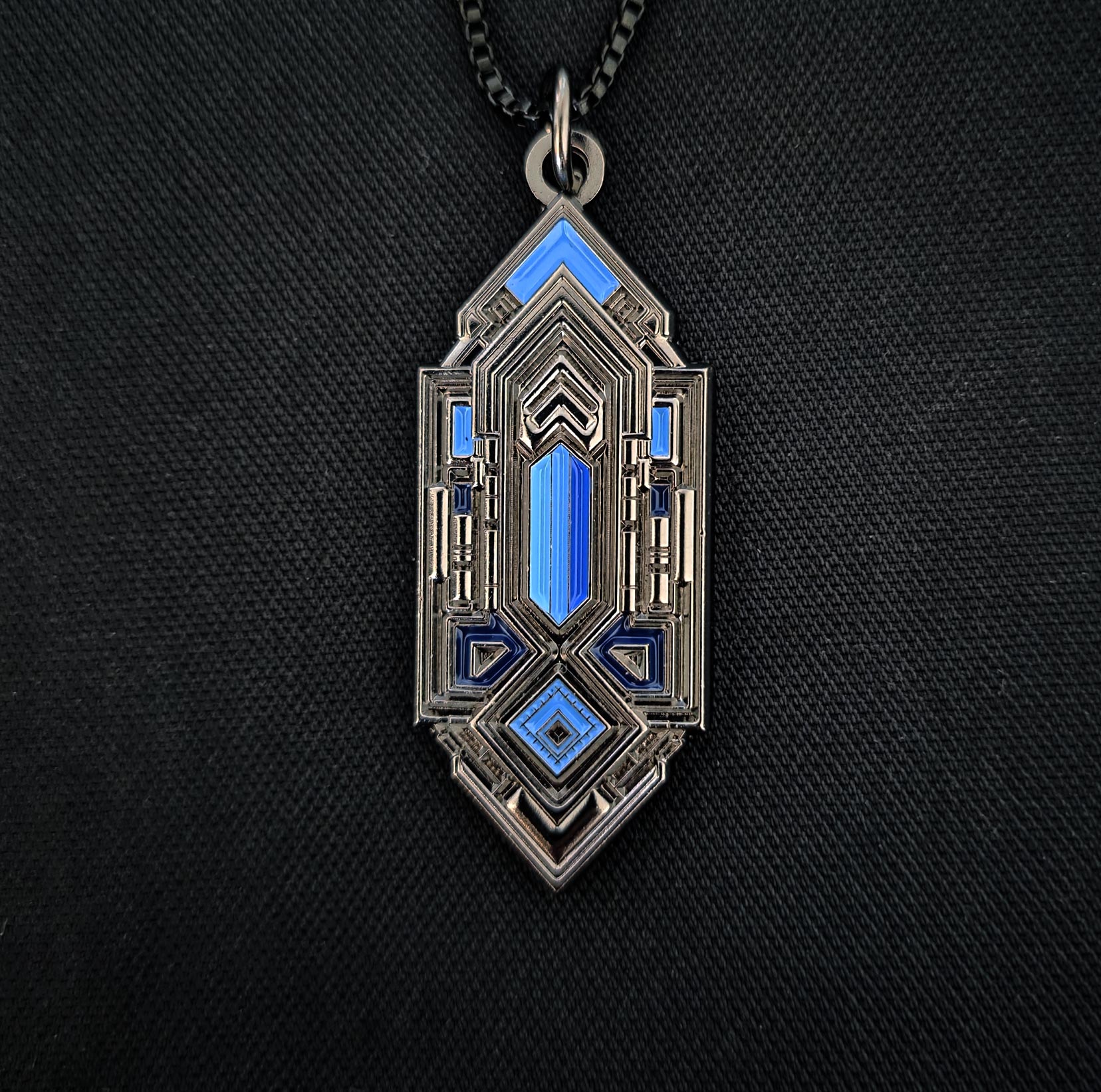 Pthalo Gunmetal Pendant by Threyda