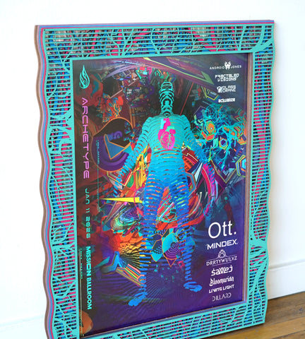Archetype Vitruvian Teal Lasercut Frame by Android Jones x Deadfish