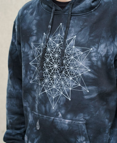 Tetrahedron Mineral Wash Pullover Hoodie by Threyda