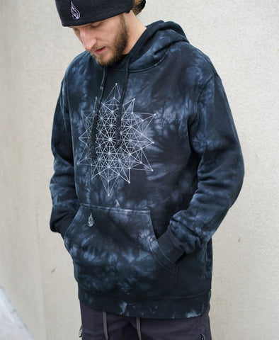 Tetrahedron Mineral Wash Pullover Hoodie by Threyda