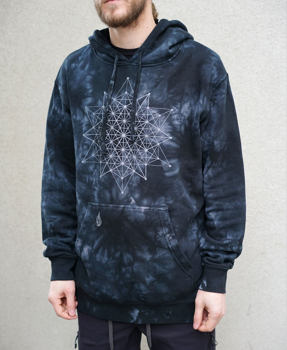 Tetrahedron Mineral Wash Pullover Hoodie by Threyda