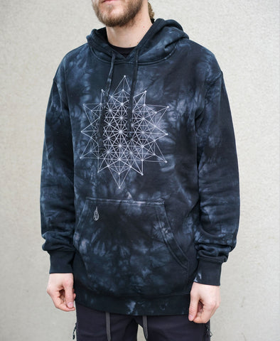 Tetrahedron Mineral Wash Pullover Hoodie by Threyda