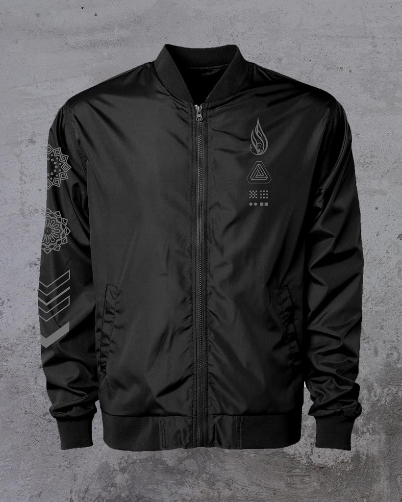 Lucent Black Lightweight Bomber Jacket by Threyda