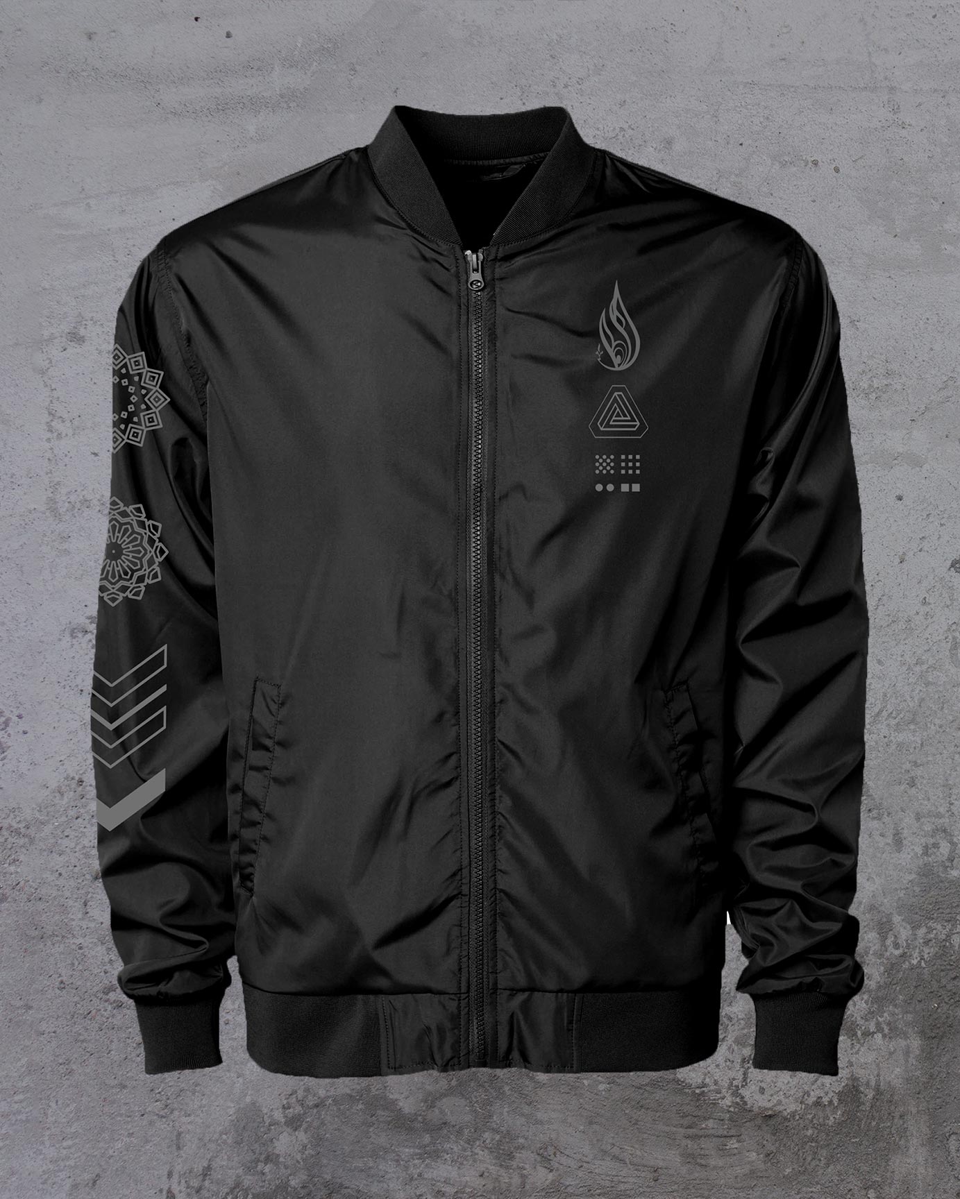 Lucent Black Lightweight Bomber Jacket by Threyda