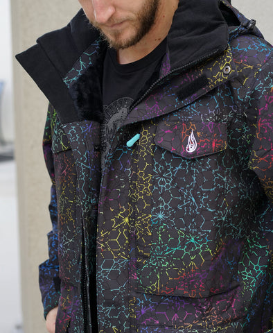 Black Rainbow Onyx Sherpa Jacket by Threyda