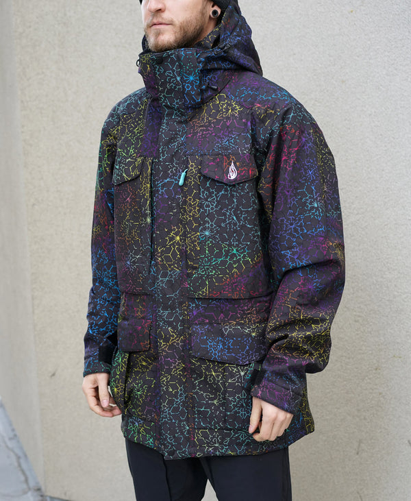 Black Rainbow Onyx Sherpa Jacket by Threyda - Threyda Art and Apparel