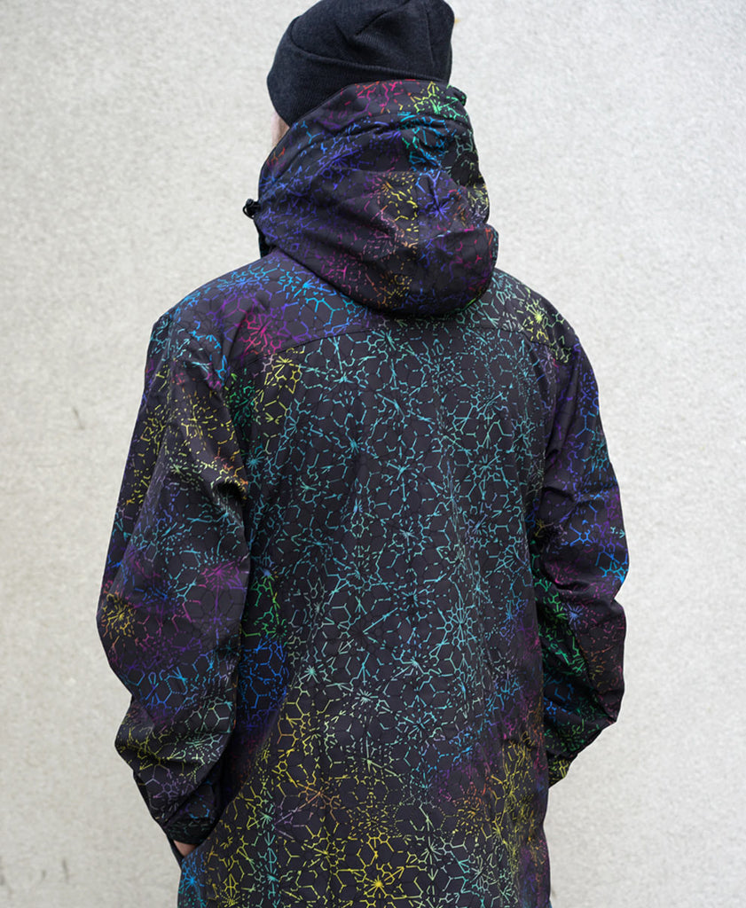 Black Rainbow Onyx Sherpa Jacket by Threyda - Threyda Art and Apparel