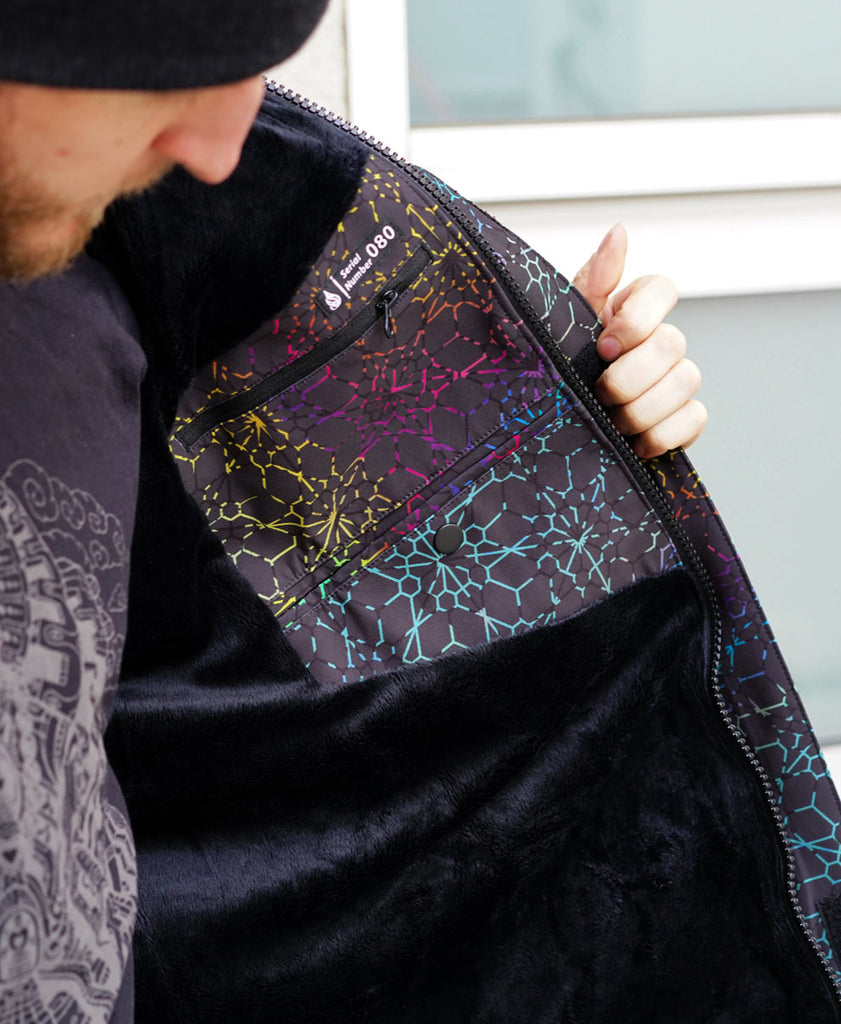 Black Rainbow Onyx Sherpa Jacket by Threyda