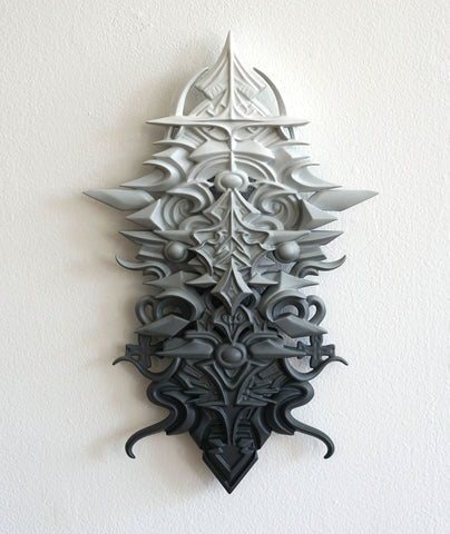 Monochrome Totem Artifact Sculpture by Stephen Kruse