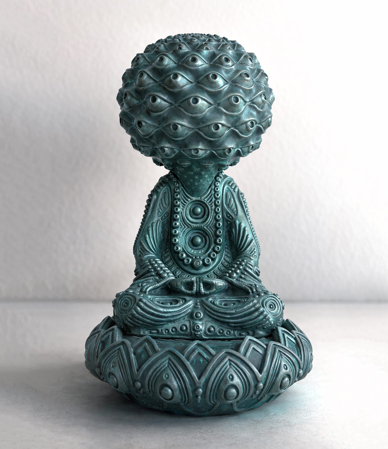 Awakening Buddha Sculpture by Ben Ridgway - Green Patina
