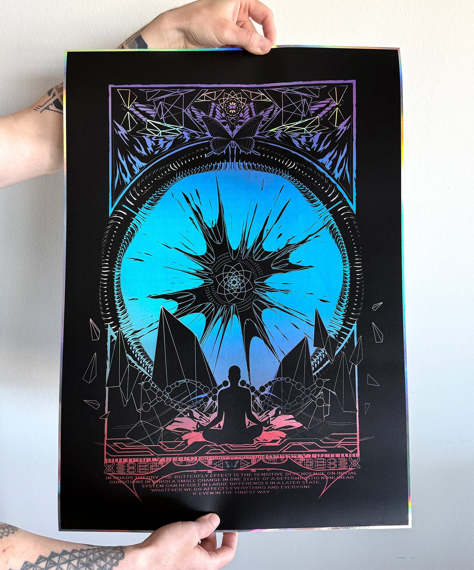 Butterfly Effect Embossed Holo Print by Justin Totemical