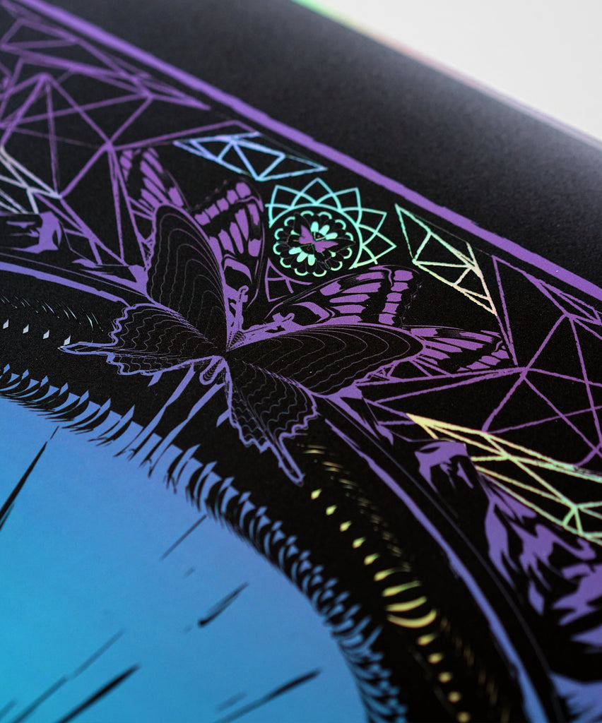 Butterfly Effect Embossed Holo Print by Justin Totemical