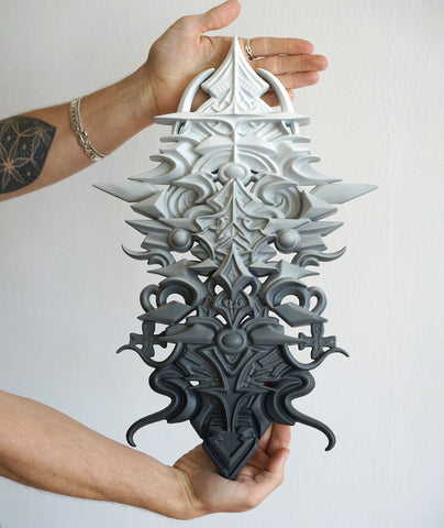 Monochrome Totem Artifact Sculpture by Stephen Kruse