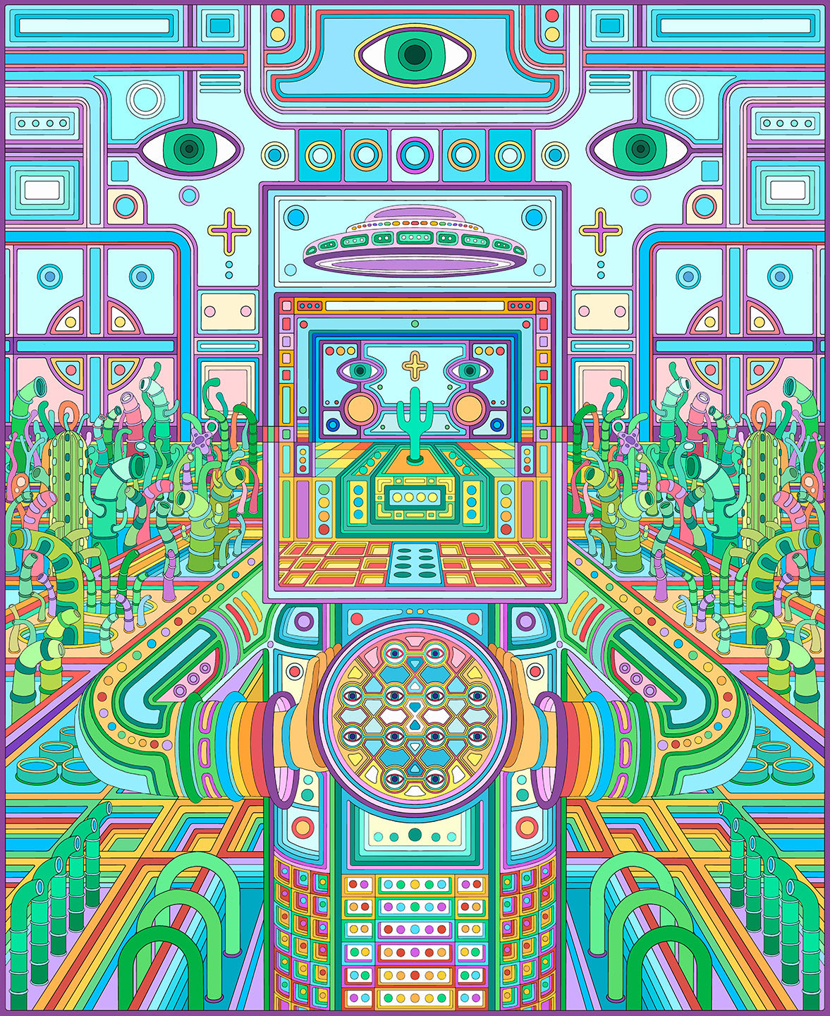 Cactus Man Original Gicleé by Harry Pack