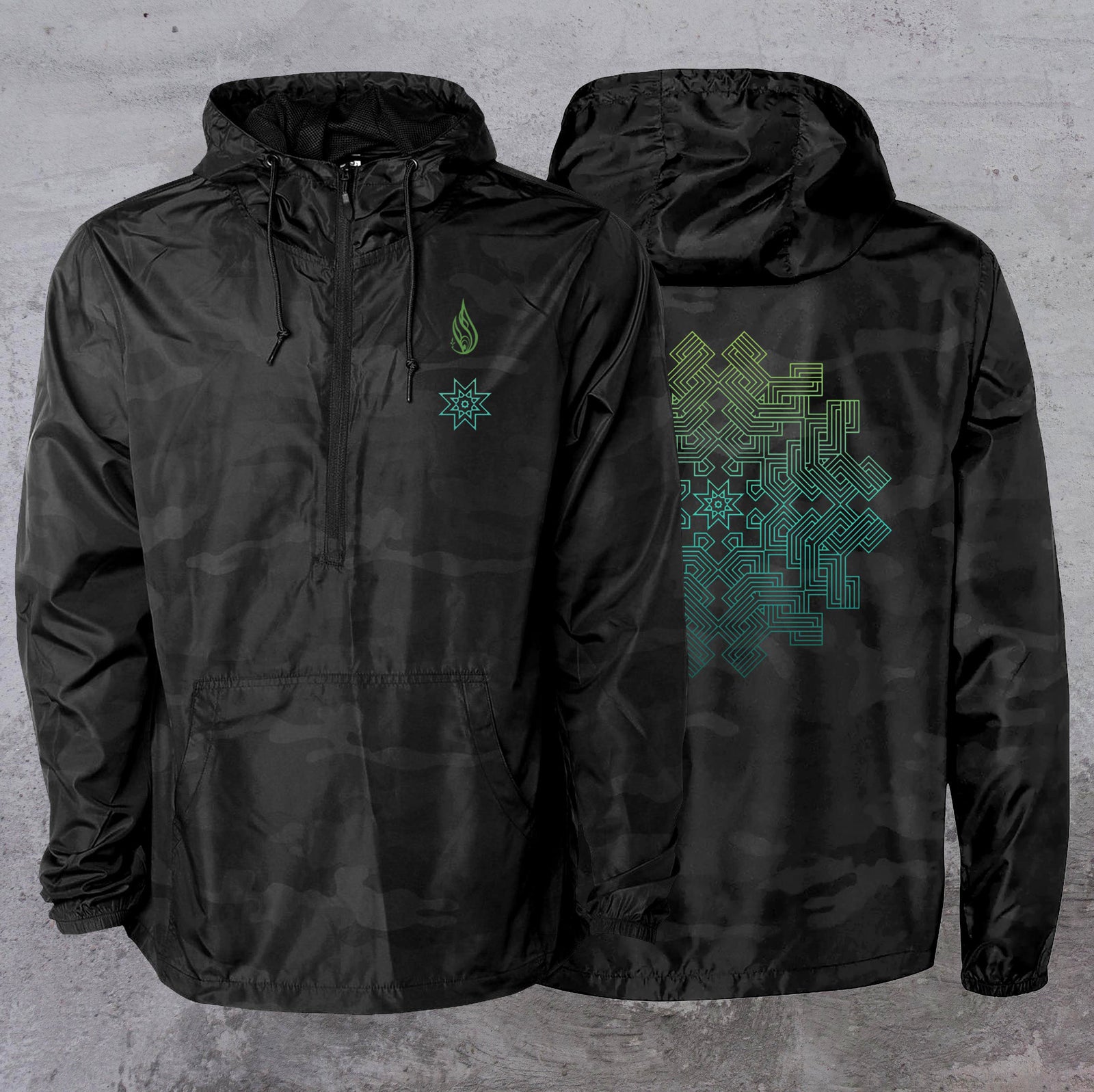 Puzzle Lightweight Camo Windbreaker by Threyda