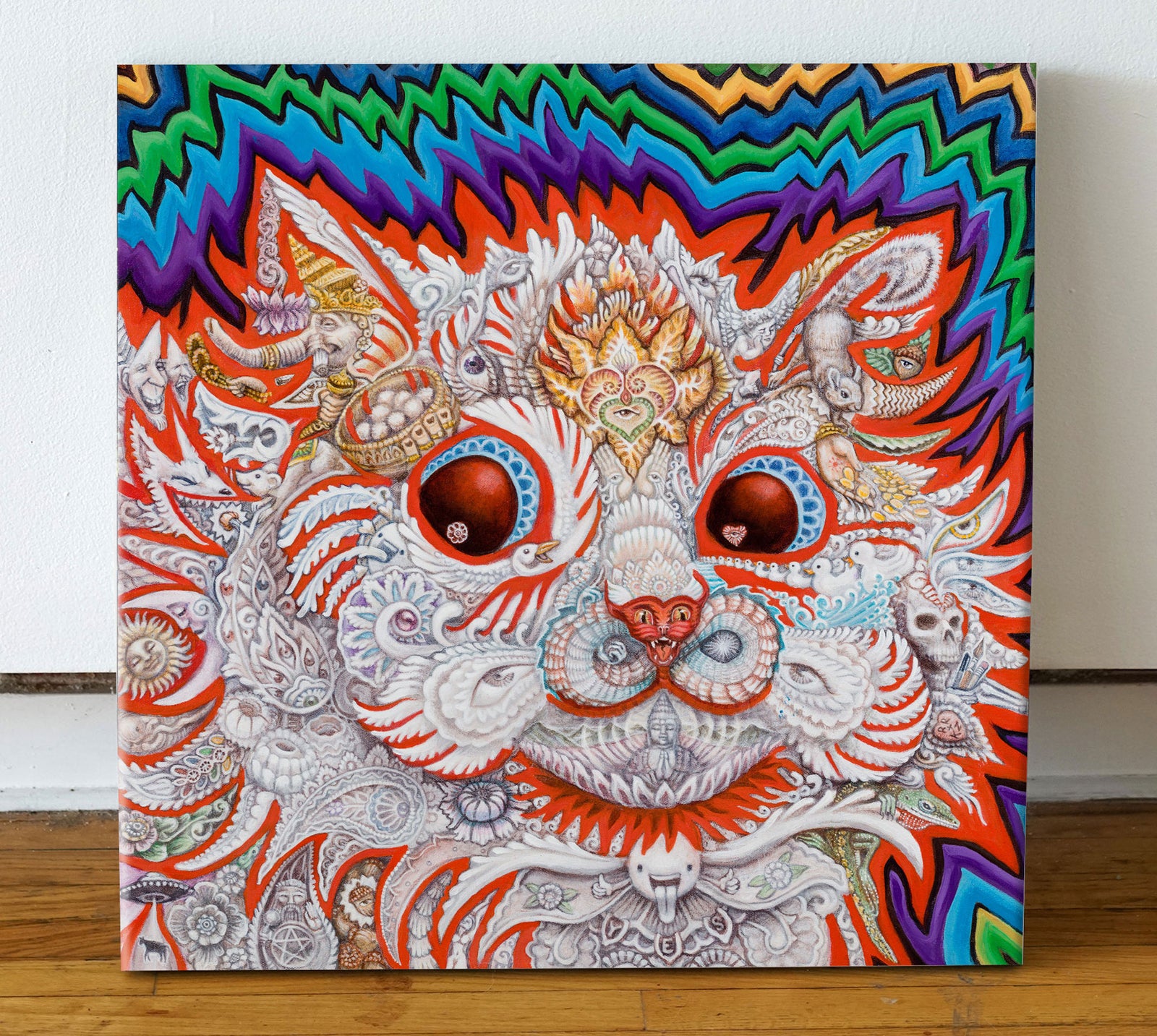 Red Cat Remix Stretched Canvas by Randal Roberts