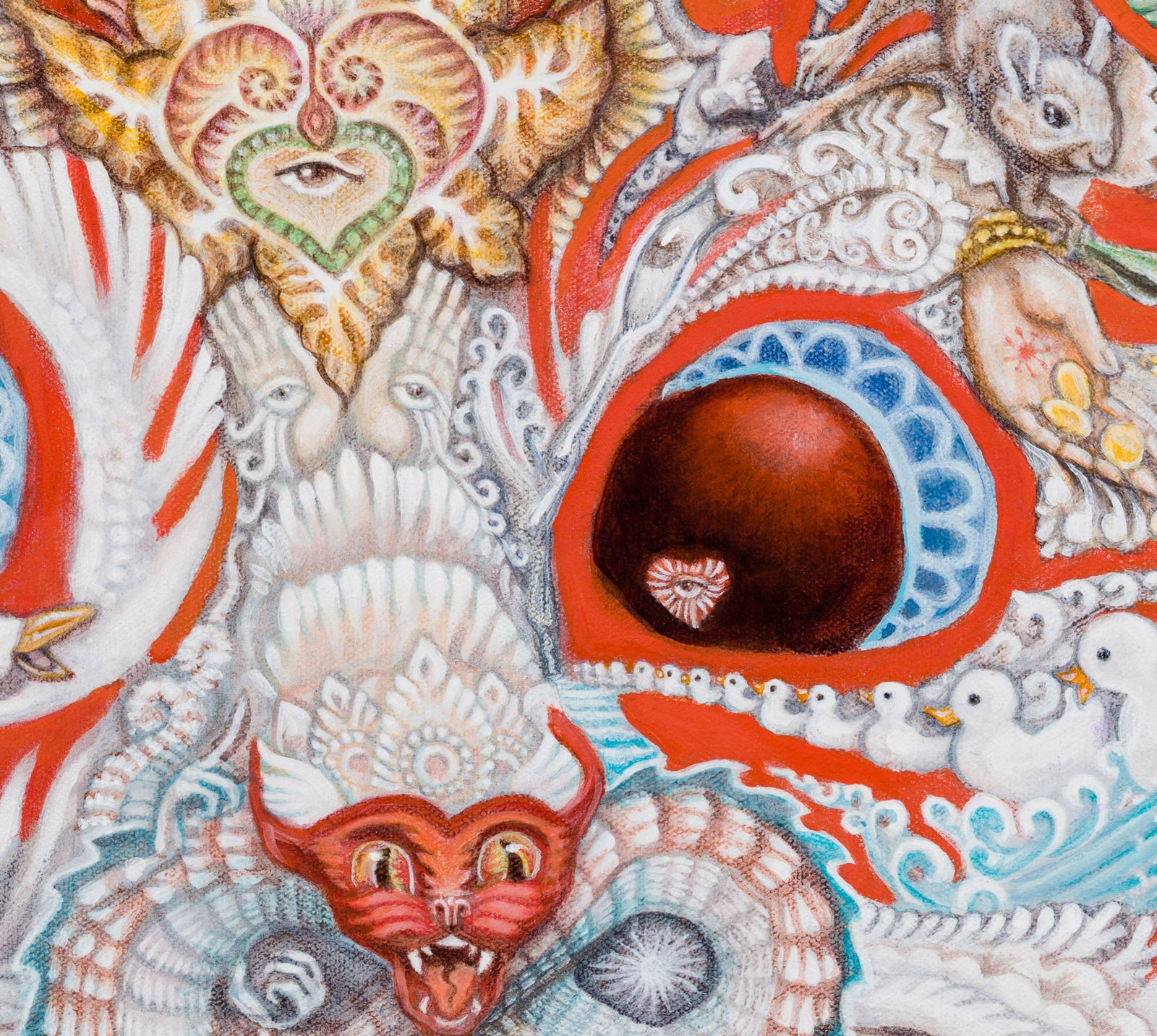 Red Cat Remix Stretched Canvas by Randal Roberts