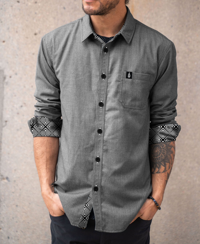 Centrifuge Lined Button Down Shirt by Threyda