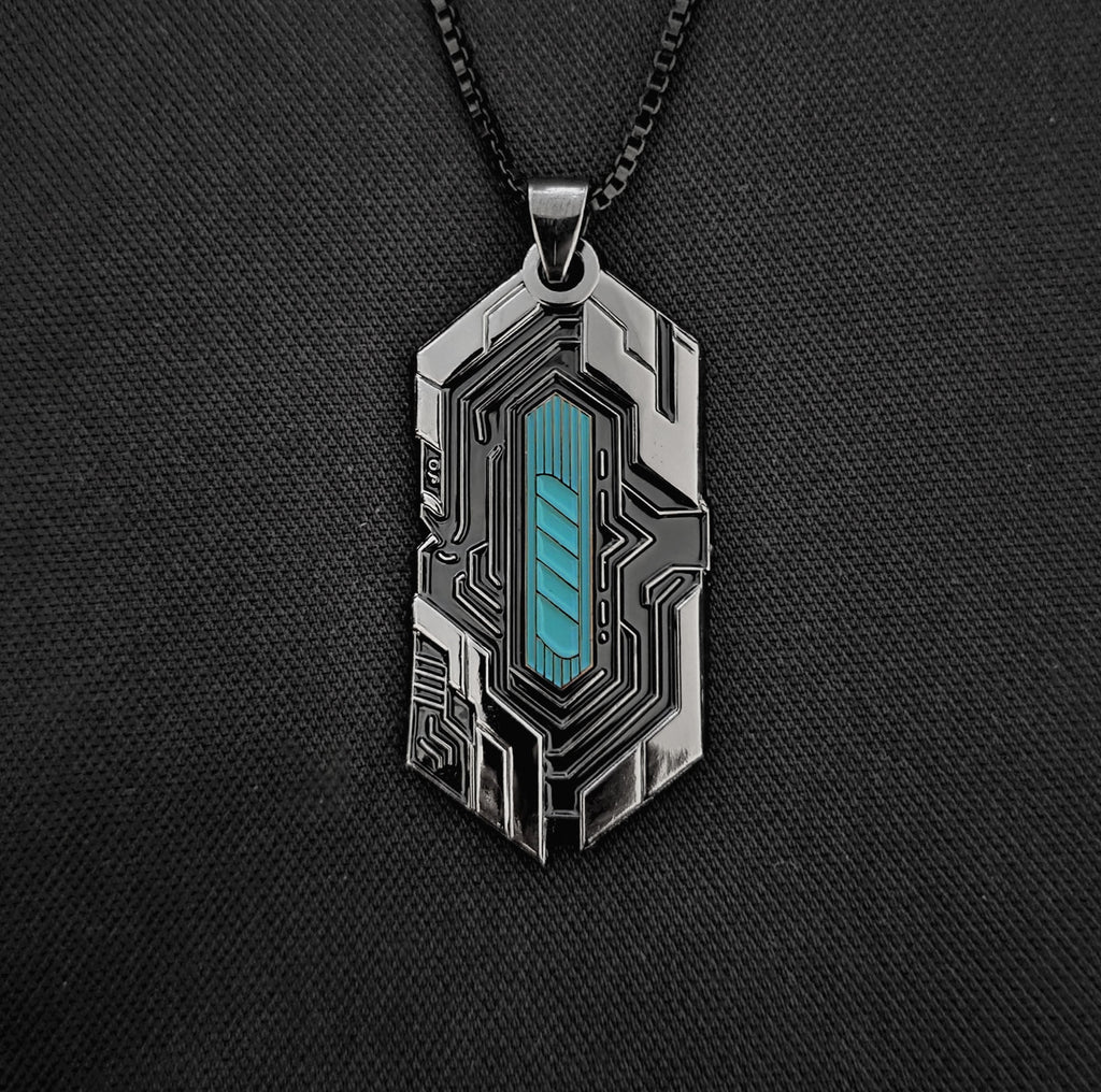 Keychip Gunmetal Pendant by Threyda