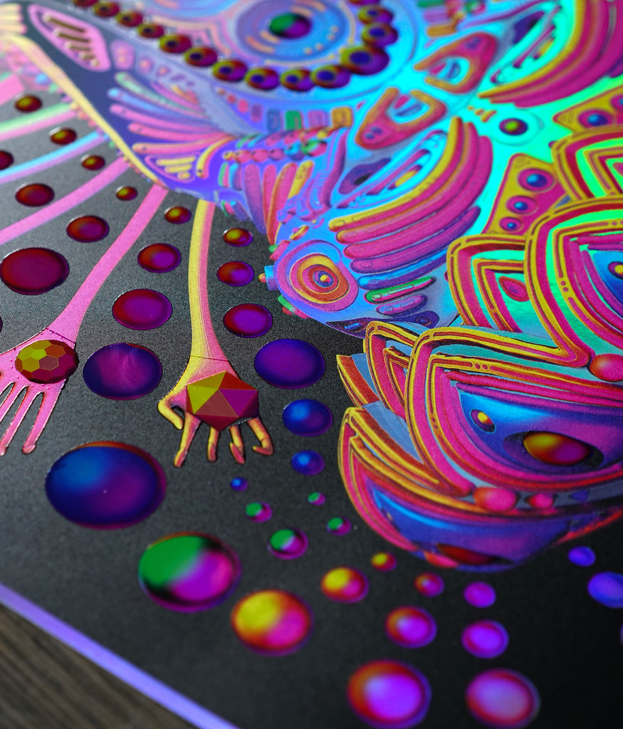 Buddha Consciousness Embossed Holo Print by Ben Ridgway
