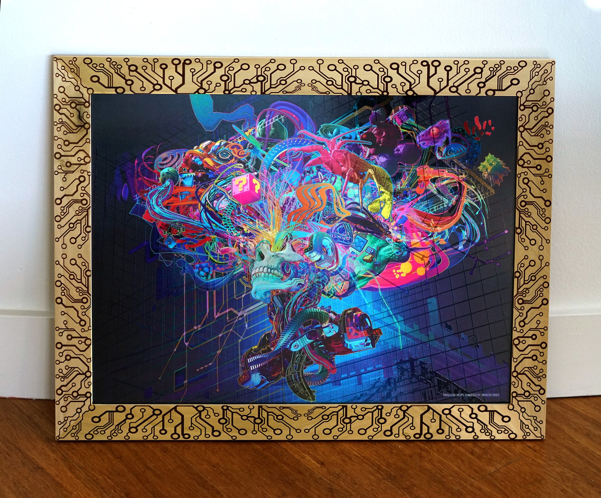 Forward Escape Wood Lasercut Frame by Android Jones - 72 HOUR AUCTION