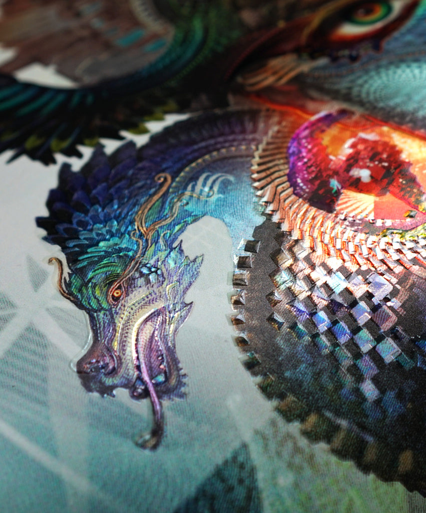 Dharma Dragon Embossed Holo Print by Android Jones