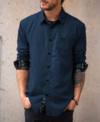 Hozho Lined Button Down Shirt by Threyda